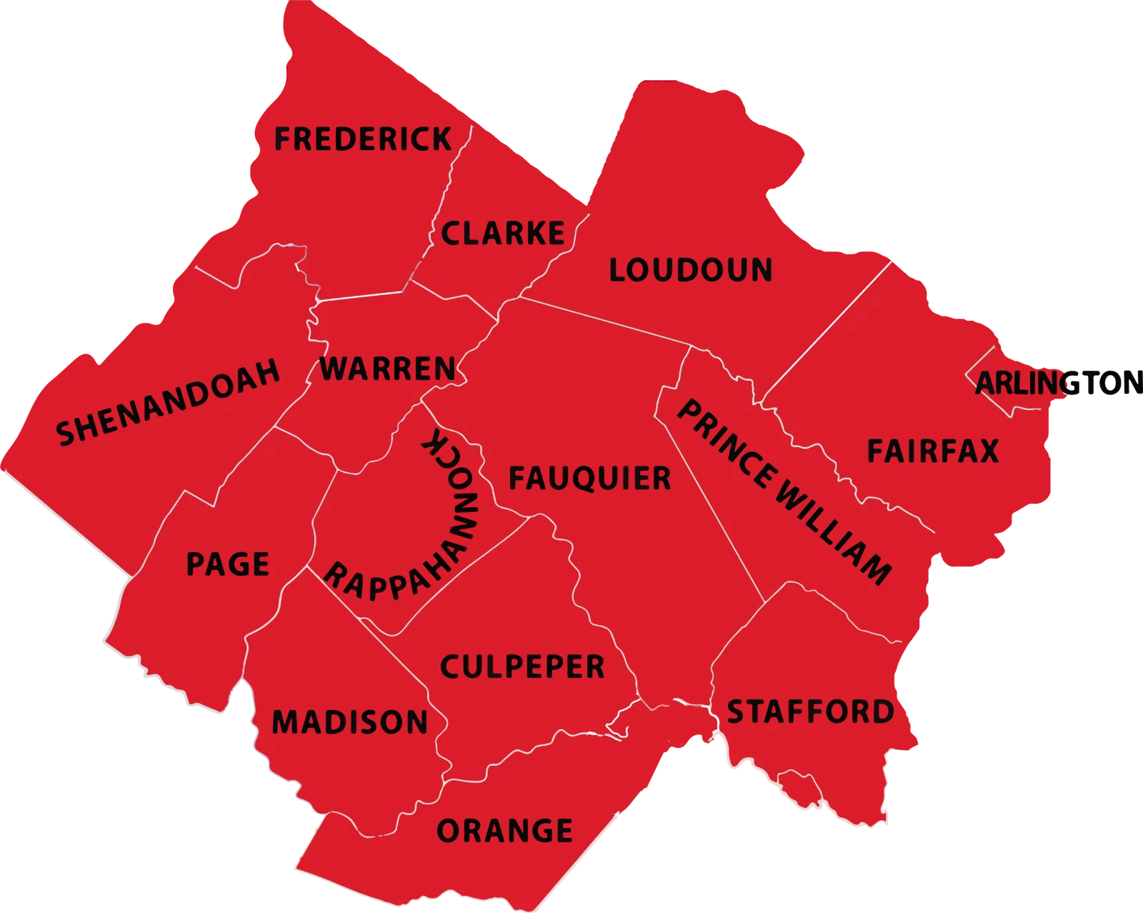 Map of Front Royal and Warren County, Virginia neighborhoods